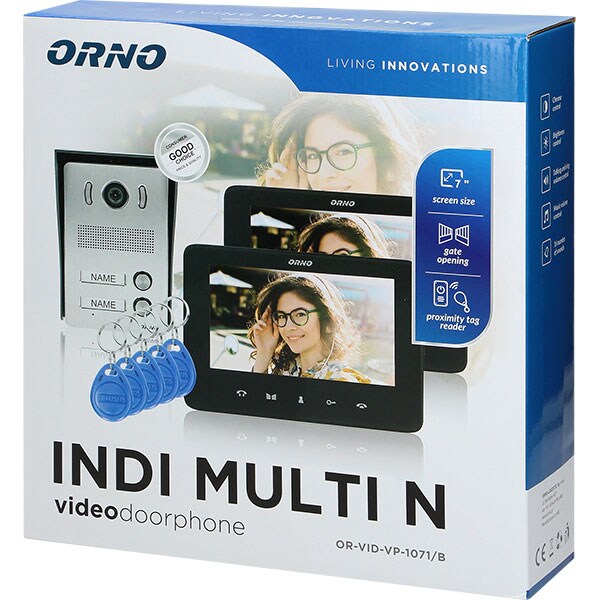 Interfon video cu fir ORNO OR-VID-VP-1071/B, LCD, 7 inch, gri-negru