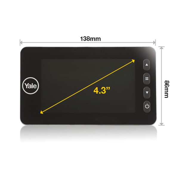 Vizor electronic YALE DDV5800, Senzor miscare, Inregistrare video si foto, LCD 4.3", 4 x AA, negru