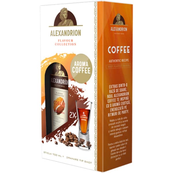 Set Brandy Alexandrion Coffee, 0.7L + 2 pahare shot