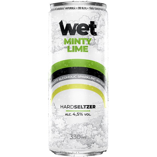 Hard Seltzer Seltzer Wet Lime Mint bax 0.33L x 4 doze