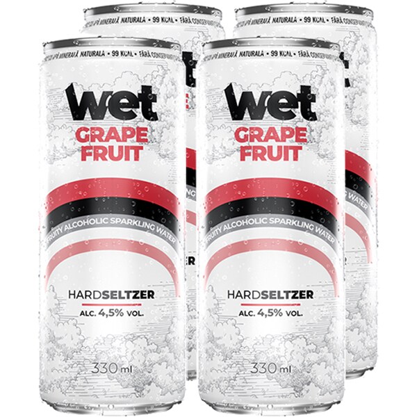 Hard Seltzer Seltzer Wet Grapefruit bax 0.33L x 4 doze