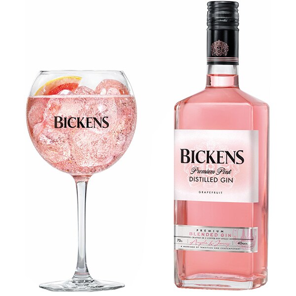 Set Gin Bickens Pink, 0.7L + 1 pahar