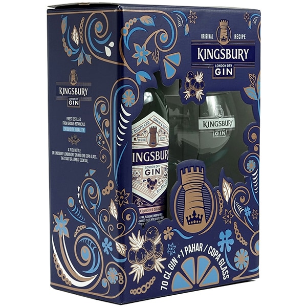Set Gin Kingsbury, 0.7L + 1 pahar