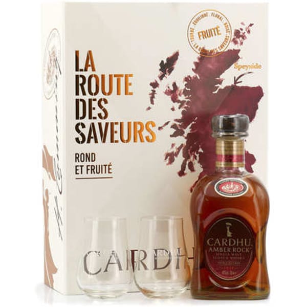 Set Whisky Cardhu Amber Rock, 0.7L + 2 pahare