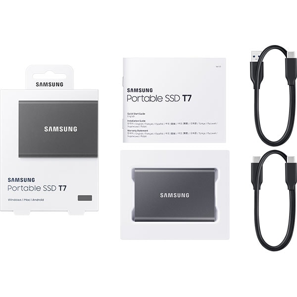 SSD extern SAMSUNG T7 MU-PC1T0T/WW, 1TB, USB 3.2 Gen 2, gri