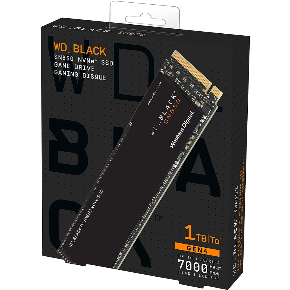 Solid-State Drive (SSD) WESTERN DIGITAL Black SN850, 1TB, PCI Express x4, M.2, WDS100T1XHE