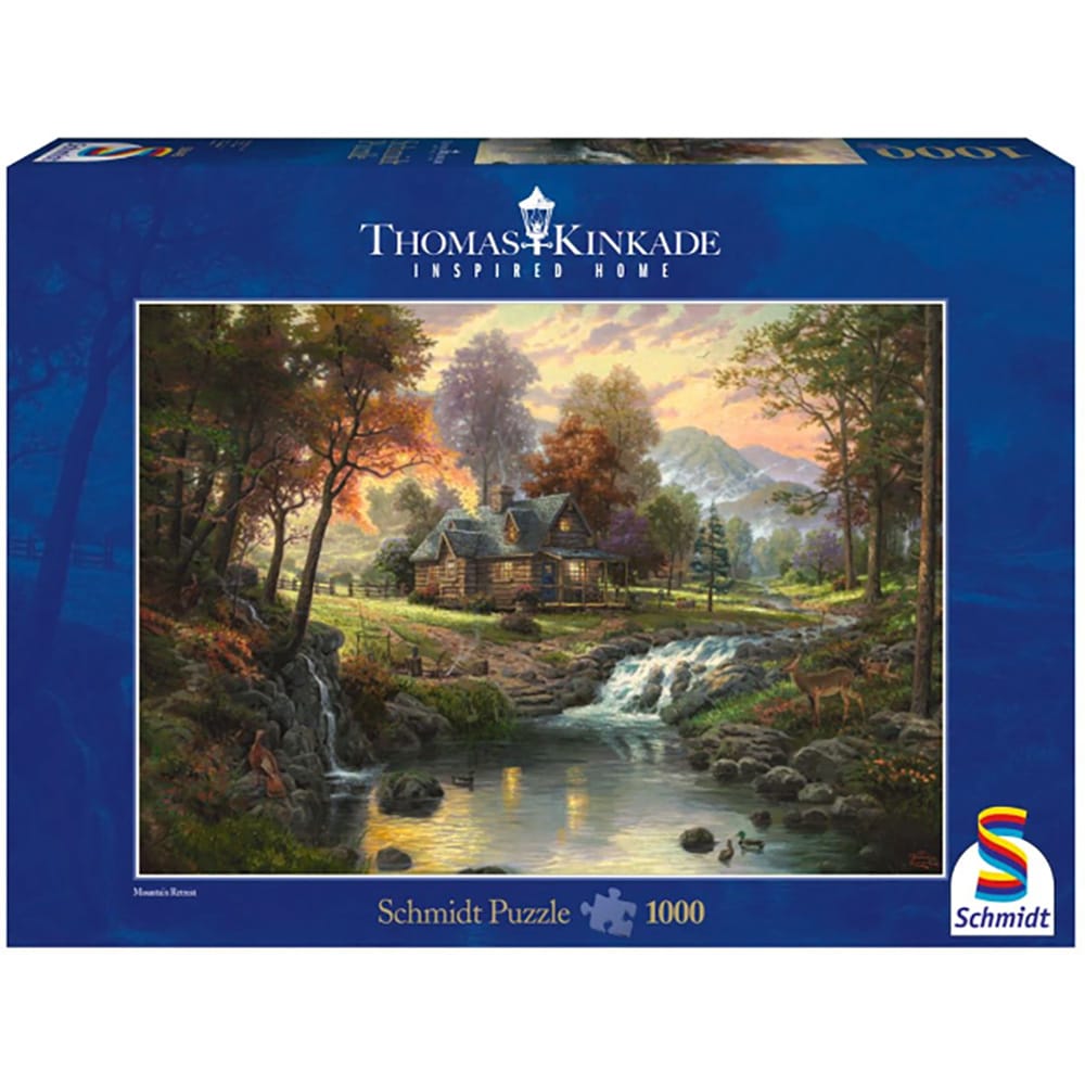 Puzzle SCHMIDT Thomas Kinkade-Cabana la munte SSP-58445, 12 ani+, 1000 piese 