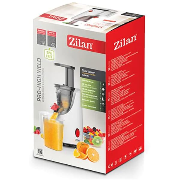 Storcator fructe si legume ZILAN ZLN4014, 0.6l, 200W,1 trepta viteza, alb-negru