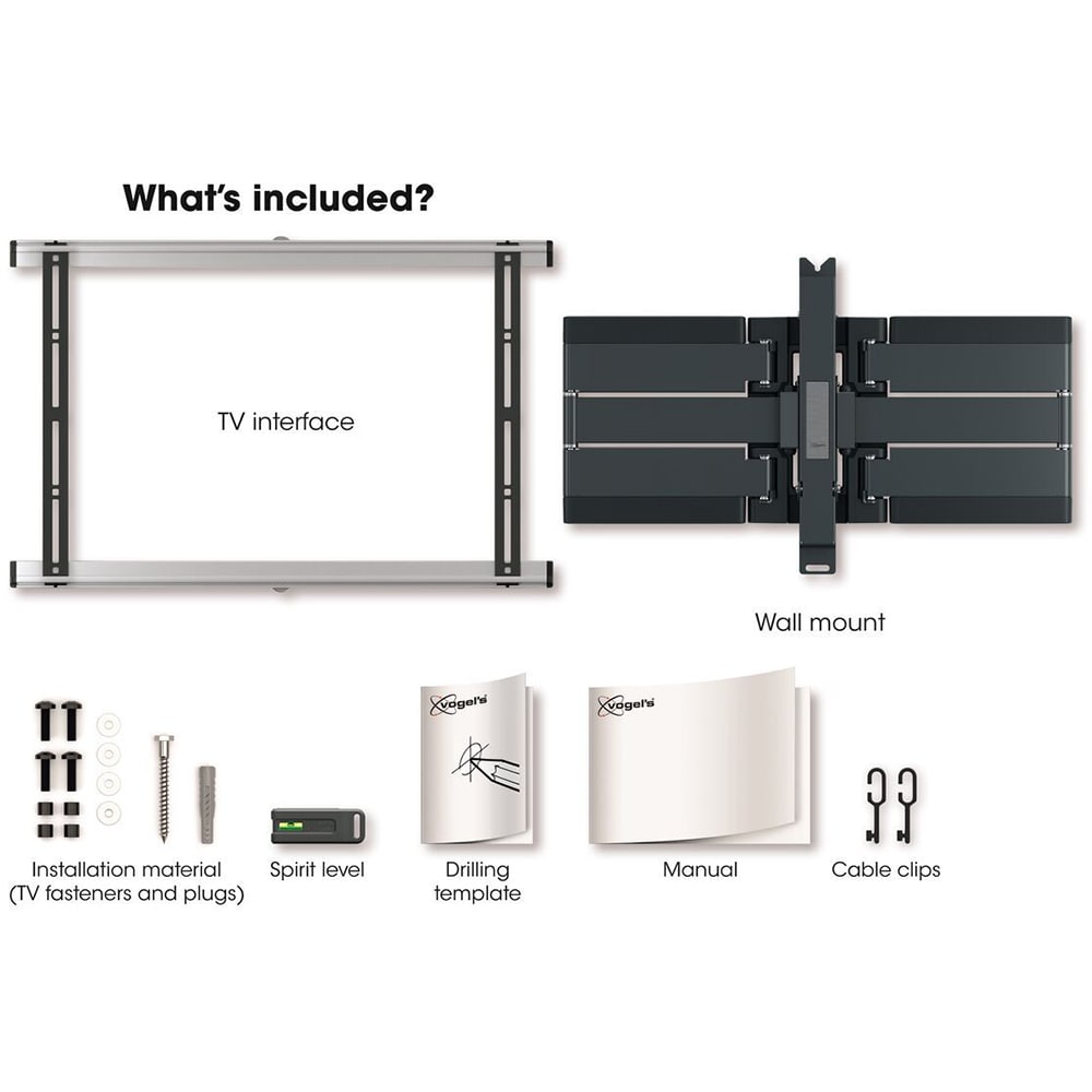 Suport TV perete VOGEL'S THIN 550, reglabil, 40-100", 70kg, negru
