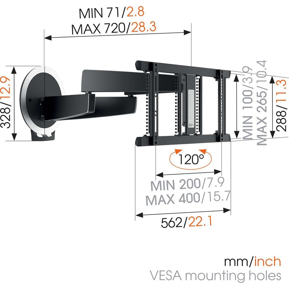 Suport TV perete VOGEL'S NEXT 7356, motorizat, 40-65", 30kg, negru