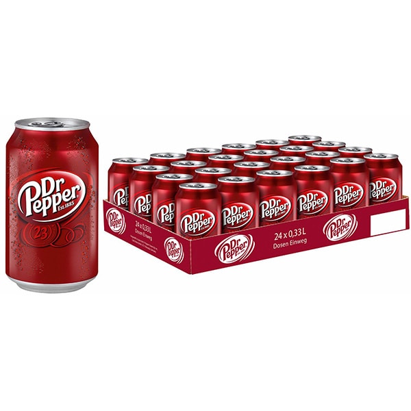 Bautura racoritoare carbozoasa DR PEPPER Regular bax 0.33L x 24 doze