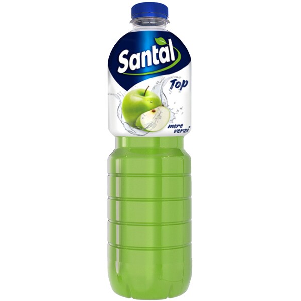 Bautura racoritoare necarbogazoasa SANTAL Top Mere verzi, 1.5L, 6 sticle