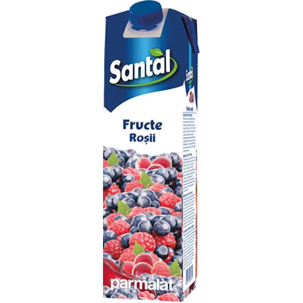 Bautura racoritoare necarbogazoasa SANTAL Red Line Fructe de padure, 1L, 6 cutii