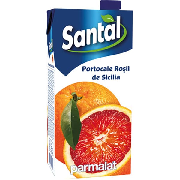 Bautura racoritoare necarbogazoasa SANTAL Red Line Portocale rosii, 2L, 6 cutii