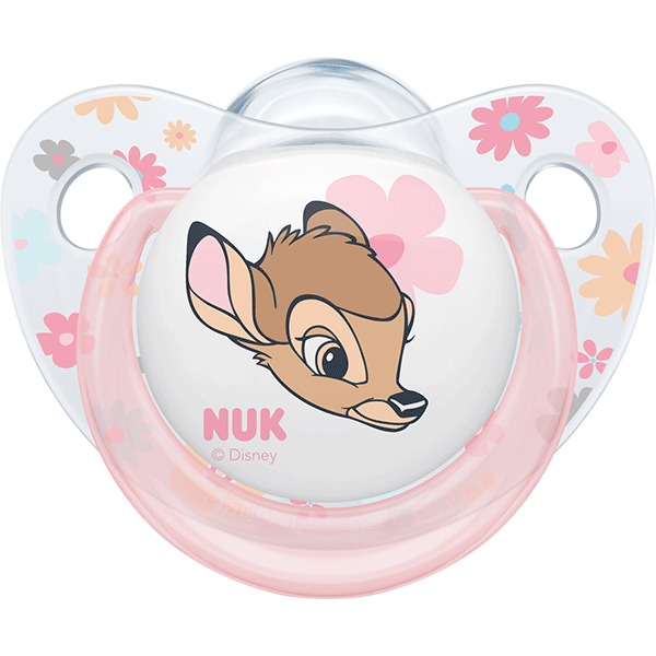 Suzeta NUK Disney Bambi 10175244, 0-6 luni, 2 buc, roz-mov