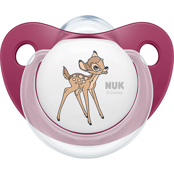 Suzeta NUK Disney Bambi 10175244, 0-6 luni, 2 buc, roz-mov