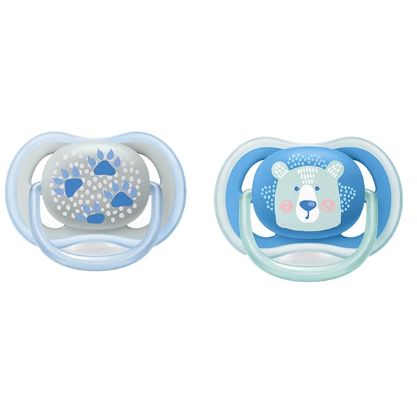 Suzeta PHILIPS AVENT Ultra Air SCF085/03, 6 luni+, 2 buc, albastru-gri