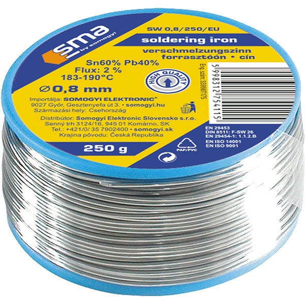 Cositor cu sacaz SMA SW 0,8/250, 0.8mm, 250g