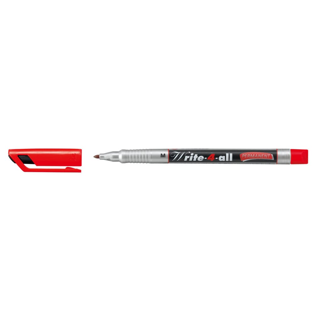 Marker permanent STABILO Write-4-All, 1 mm, rosu