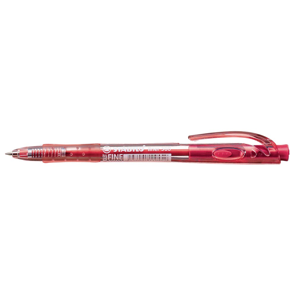Set 10 pixuri cu mecanism STABILO Liner 308, 0.38 mm, rosu