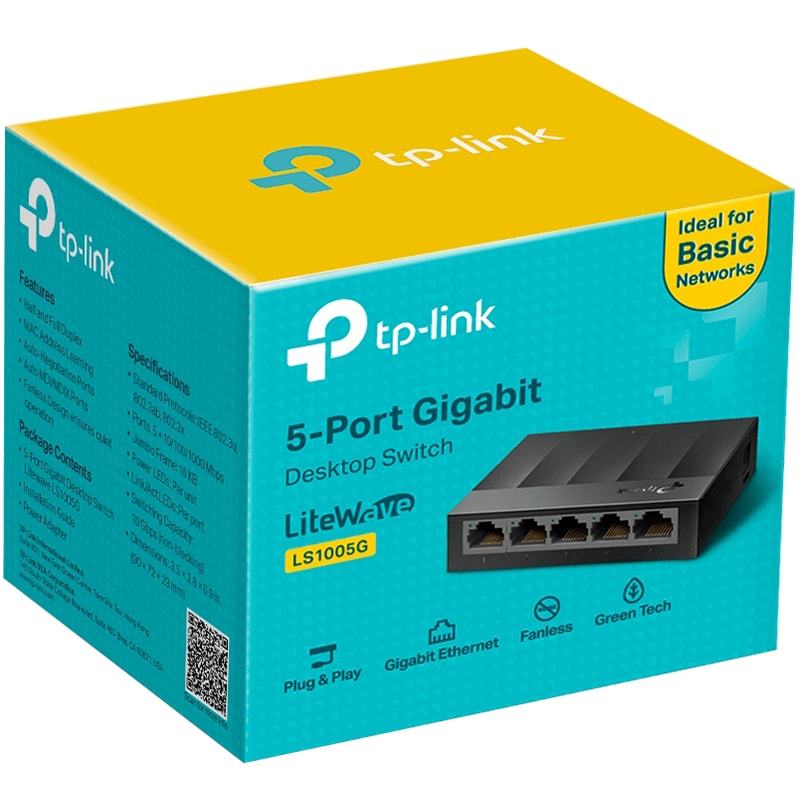 Switch TP-LINK LS1005G, 5 porturi Gigabit, negru
