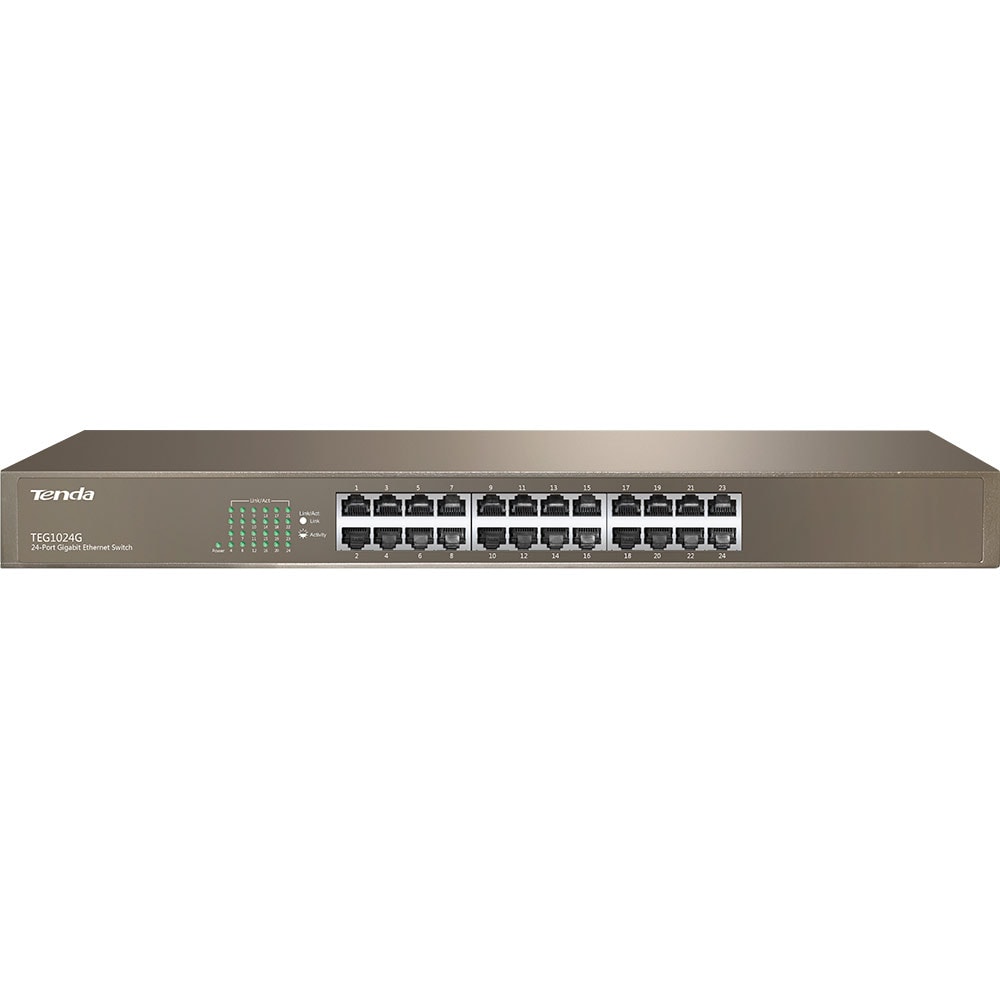 Switch TENDA TEG1024G, 24 porturi Gigabit, argintiu