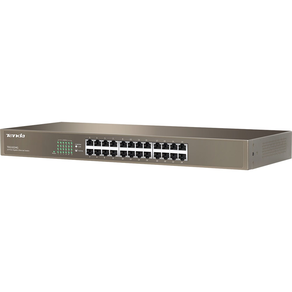 Switch TENDA TEG1024G, 24 porturi Gigabit, argintiu