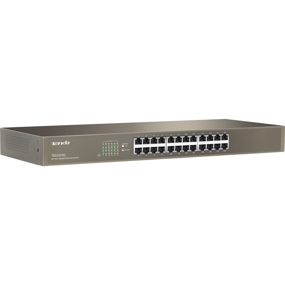 Switch TENDA TEG1024G, 24 porturi Gigabit, argintiu