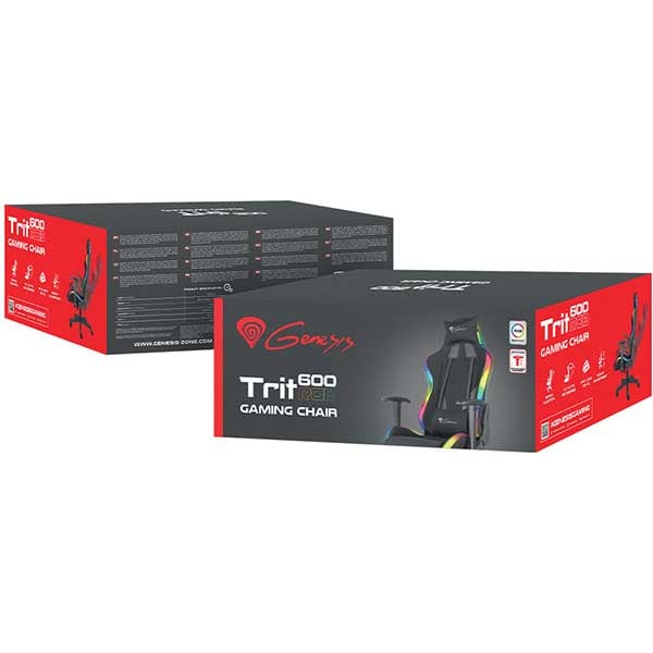 Scaun Gaming GENESIS Trit 600 RGB, negru