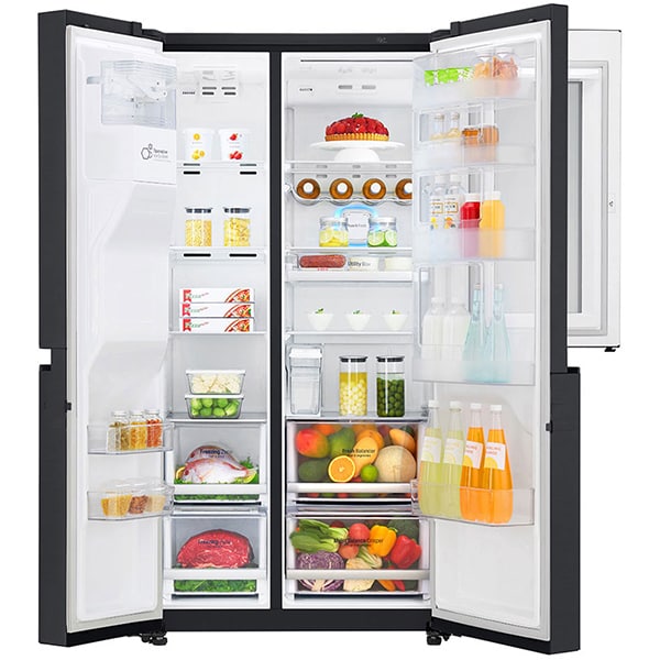 Side by Side LG GSX961MCVZ, No Frost, 625 l, H 179, Clasa F, InstaView, Wi-Fi, negru
