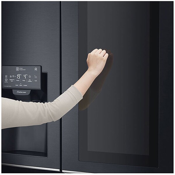 Side by Side LG GSX961MCVZ, No Frost, 625 l, H 179, Clasa F, InstaView, Wi-Fi, negru