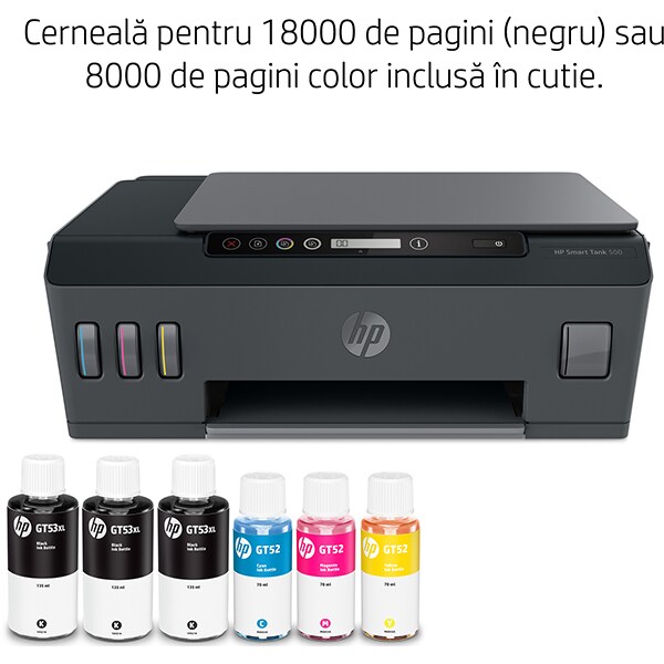 Multifunctional inkjet color HP Smart Tank 500 CISS, A4, USB