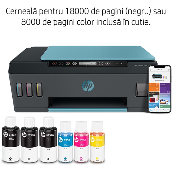 Multifunctional inkjet color HP Smart Tank 516 CISS,  A4, USB, Wi-Fi
