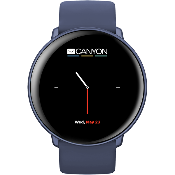 Smartwatch CANYON Marzipan CNS-SW75BL, Android/iOS, silicon/piele, albastru