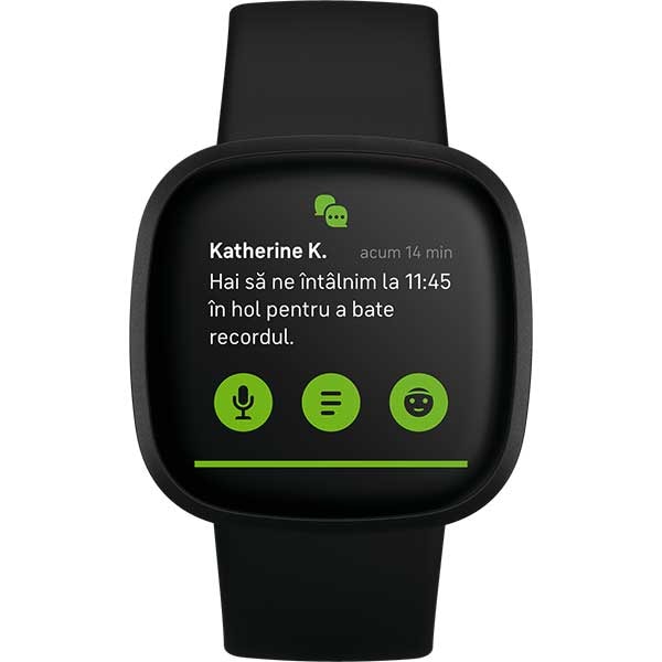 Smartwatch FITBIT Versa 3, Android/iOS, silicon, Black/Black Aluminum