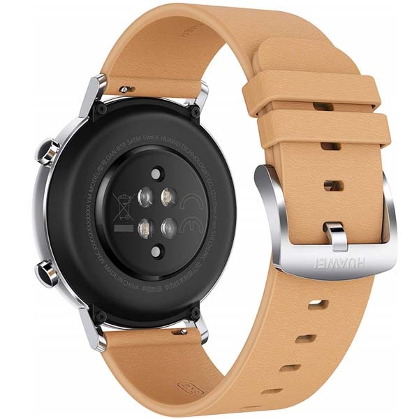 Smartwatch HUAWEI Watch GT 2 42mm, Android/iOS, Leather Strap, Classic Edition, Gravel Biege