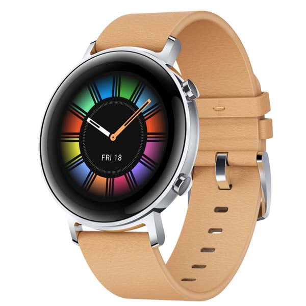 Smartwatch HUAWEI Watch GT 2 42mm, Android/iOS, Leather Strap, Classic Edition, Gravel Biege