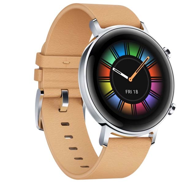 Smartwatch HUAWEI Watch GT 2 42mm, Android/iOS, Leather Strap, Classic Edition, Gravel Biege