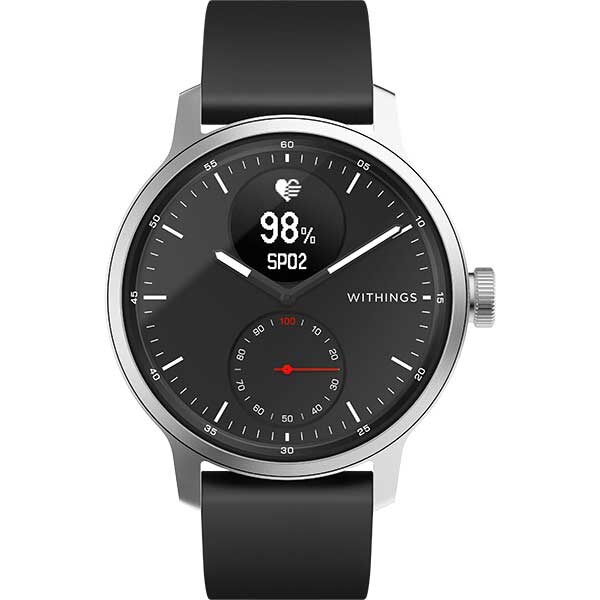 Smartwatch WITHINGS ScanWatch, 42mm, Android/iOS, silicon/otel, negru