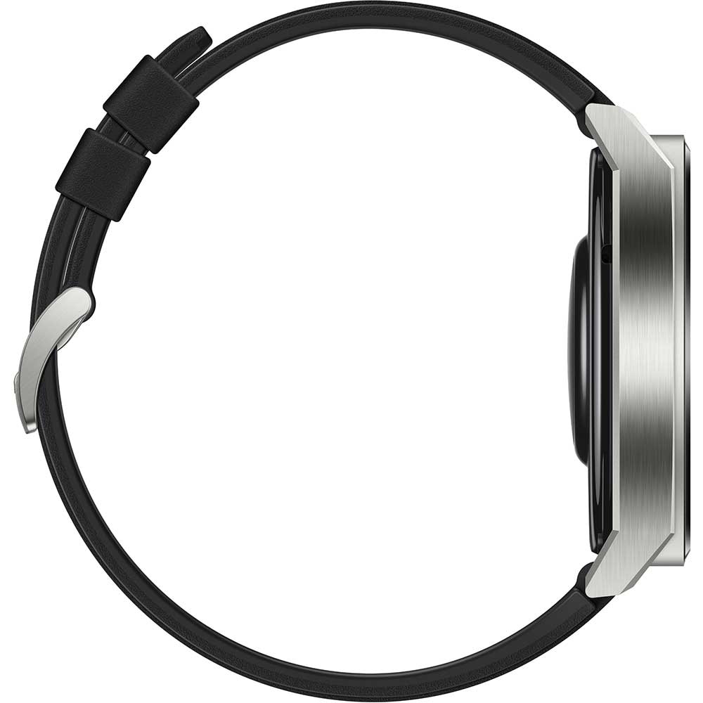 Smartwatch HUAWEI Watch GT 3 Pro Titanium 46mm, Android/iOS, Black Fluoroelastomer Strap