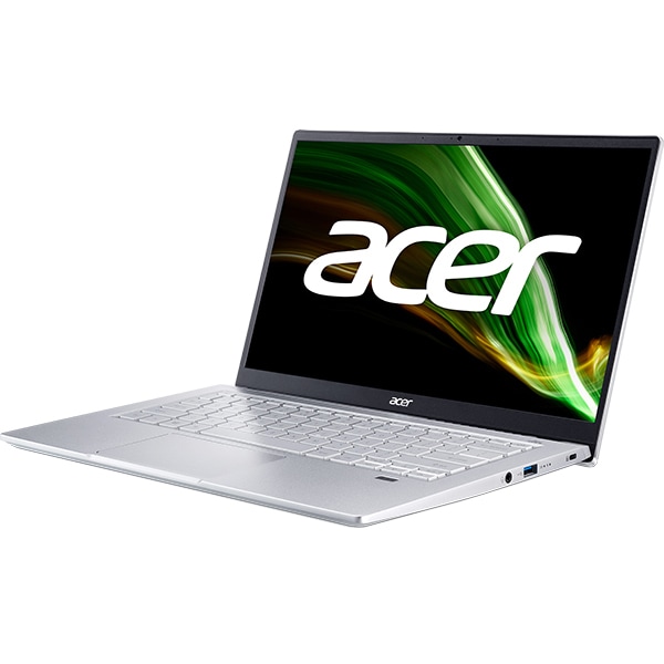 Laptop ACER Swift 3 SF314-43-R26R, AMD Ryzen 5 5500U pana la 4.0GHz, 14" Full HD, 16GB, SSD 512GB, AMD Radeon Graphics, Windows 10 Home, argintiu