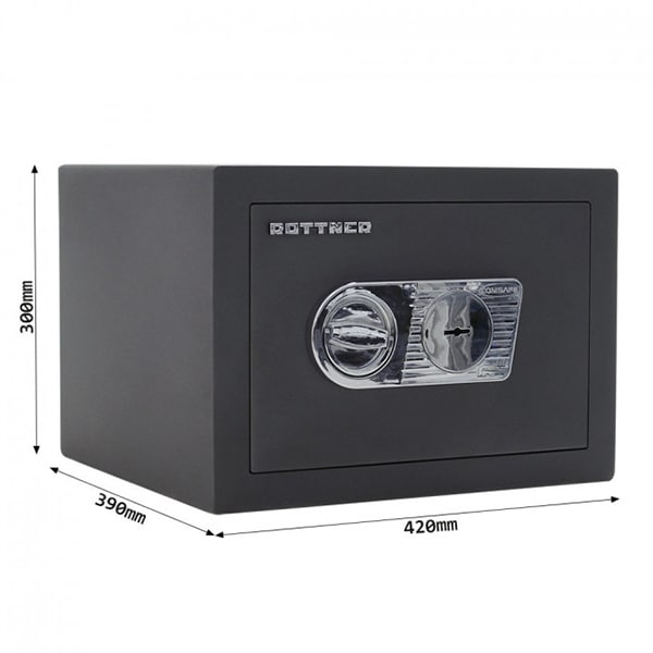 Seif certificat antiefractie ROTTNER Samoa 40, Inchidere cheie, 390 x 420 x 300 mm, antracit