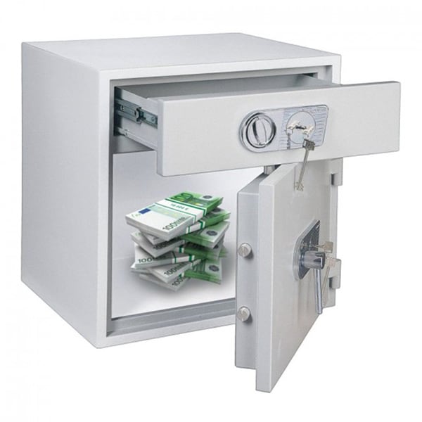 Seif certificat ROTTNER RSR 1/67 DB-DB, Inchidere cheie, 550 x 650 x 670 mm, alb