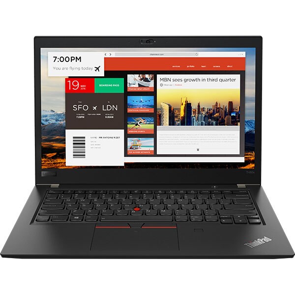 Laptop LENOVO ThinkPad T480s, Intel Core i7-8550U pana la 4.0GHz, 14" Full HD, 16GB, SSD 512GB, Intel UHD Graphics 620, Windows 10 Pro, Negru