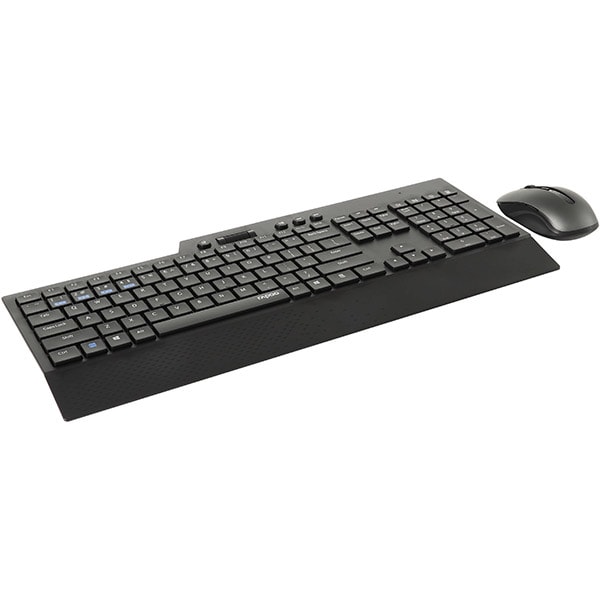 Kit tastatura si mouse Wireless RAPOO 8200T, Bluetooth, USB, negru