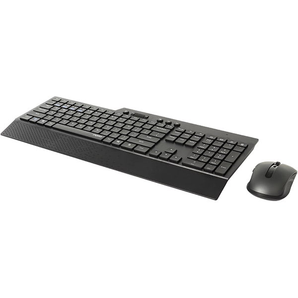 Kit tastatura si mouse Wireless RAPOO 8200T, Bluetooth, USB, negru