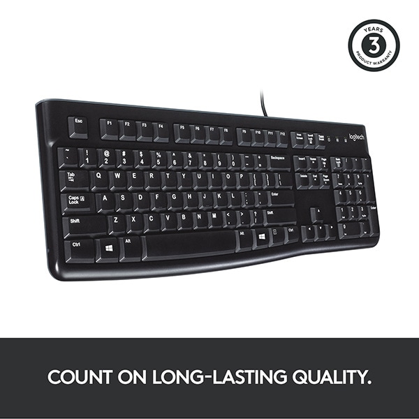 Tastatura cu fir LOGITECH K120, USB, Layout US, negru