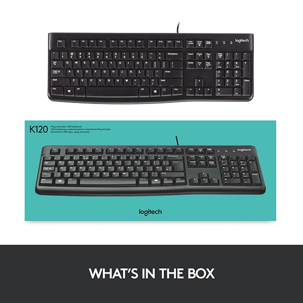 Tastatura cu fir LOGITECH K120, USB, Layout US, negru