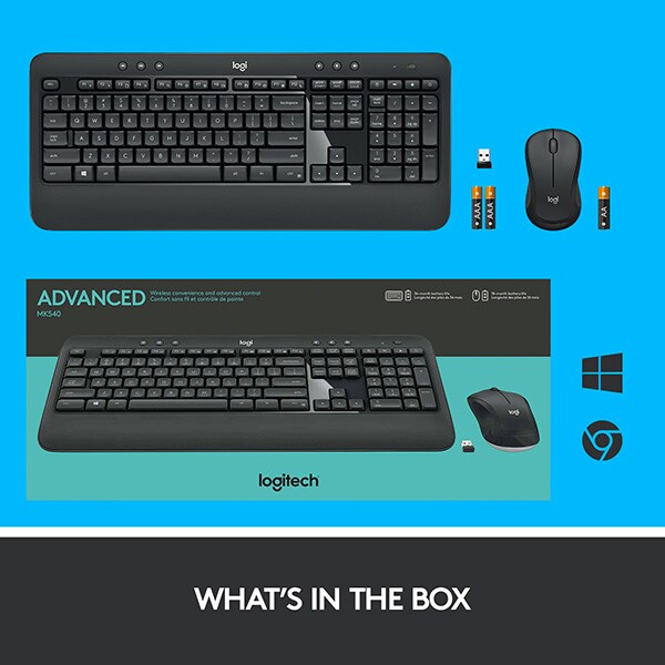 Kit tastatura si mouse Wireless LOGITECH MK540 Advanced, USB, negru
