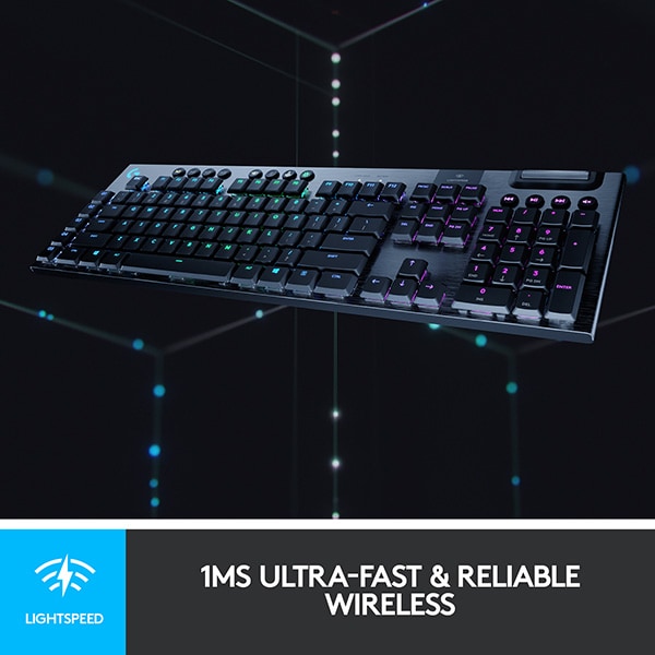 Tastatura Gaming Wireless mecanica LOGITECH G915 Tactile Switch, Bluetooth, Layout INT, negru